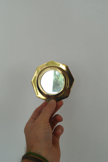 Petit miroir octogonal doré